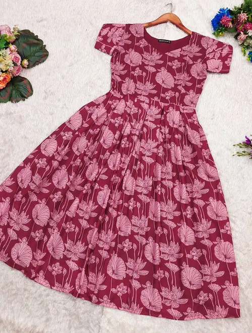 Women's Soft Cotton Maxi Dress – Breathable & Flowy Summer Wear